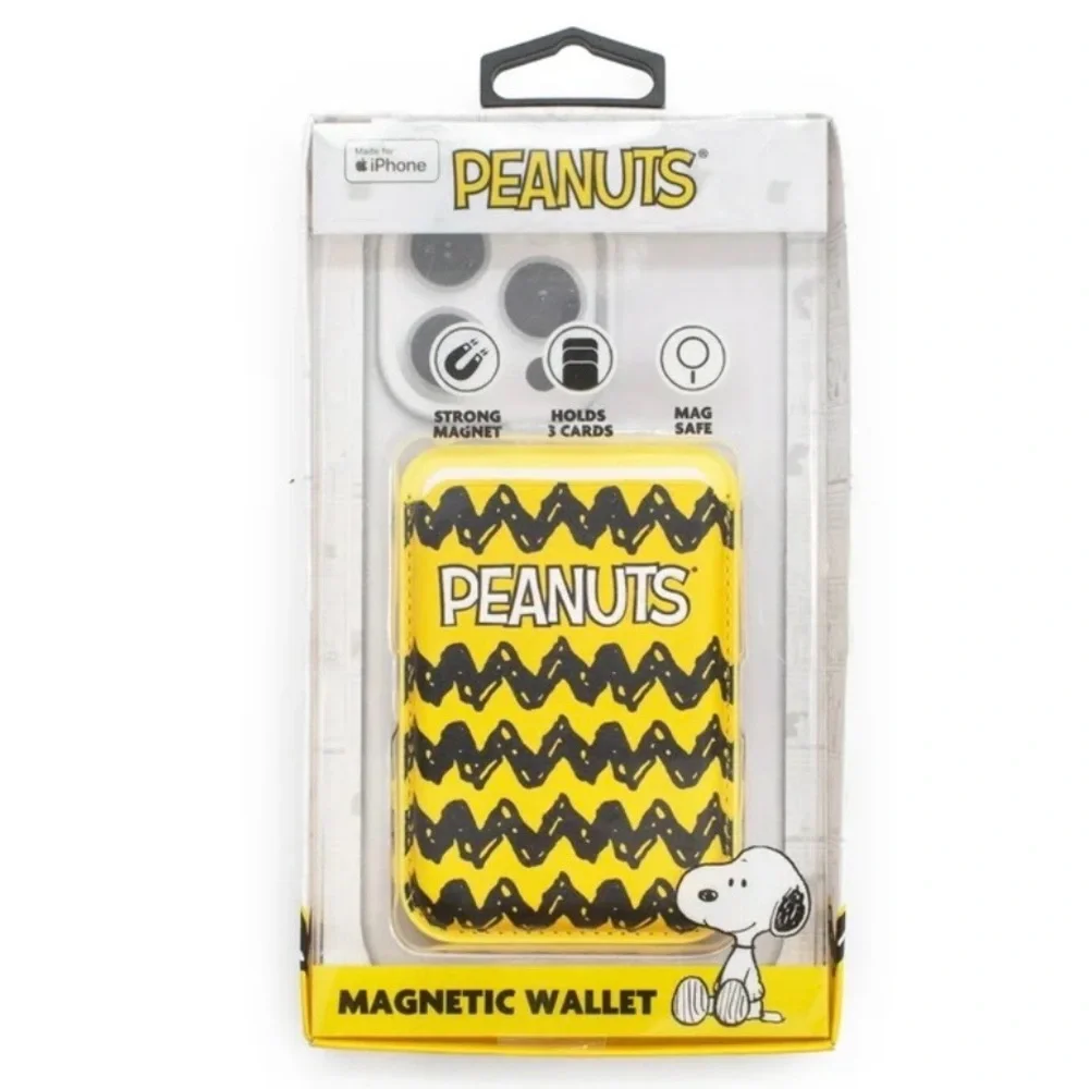 Peanuts Yellow and Black MagSafe Wallet